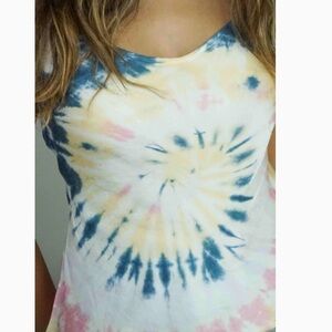 Nation LTD Tie-Dye Swim Coverup - Blue, Yellow, Pink